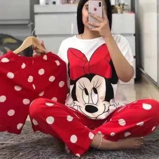 ست راحتی سه تیکه زنانه طرح میکی