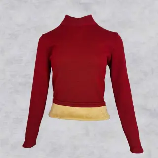 پلیور زنانه بافت یقه گرد گرم بالا