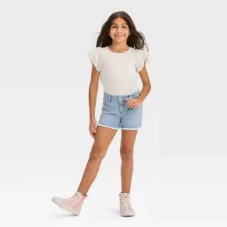 شلوارک جین یخی دخترانه  DENIM CO