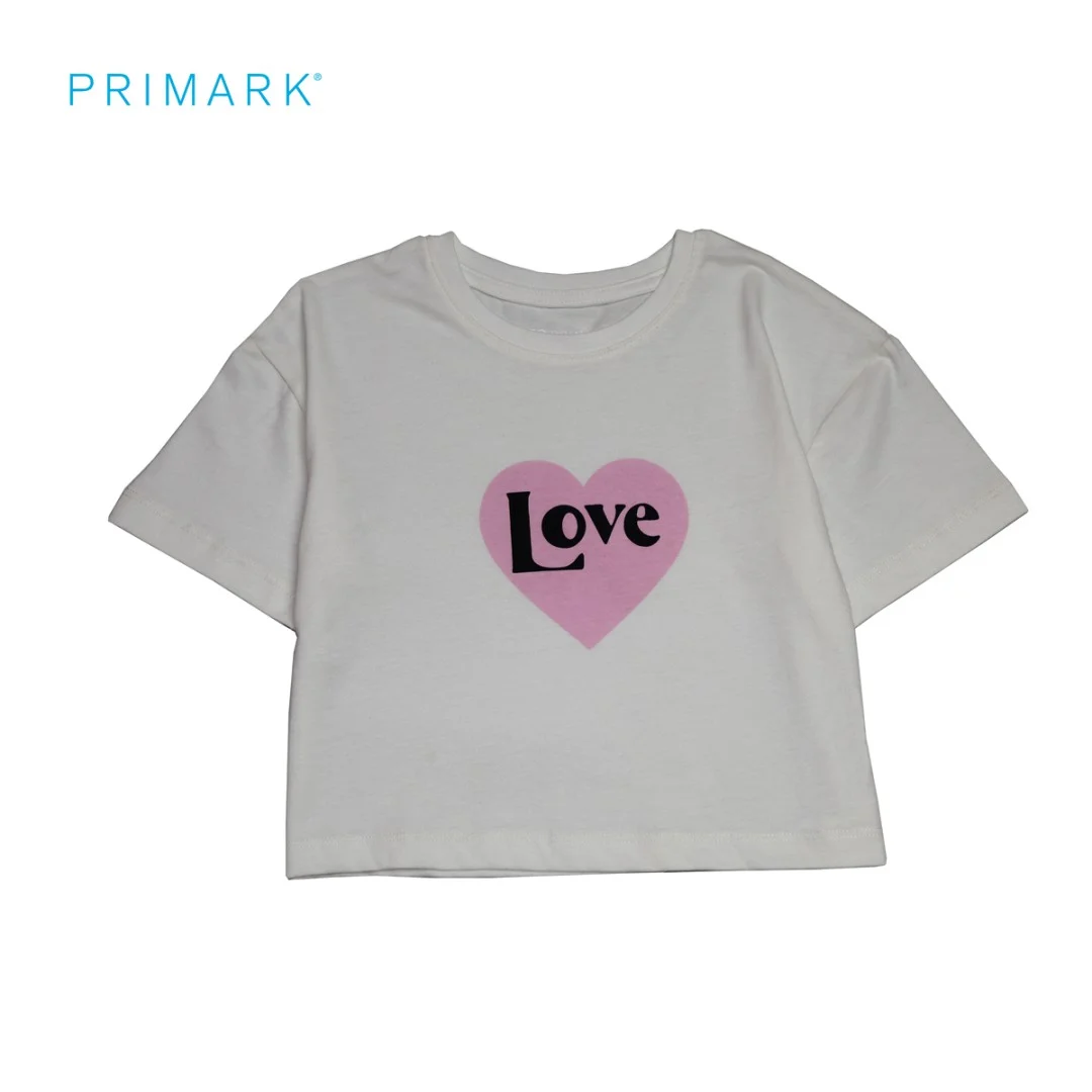 کراپ دخترانه طرح لاو برند PRIMARK
