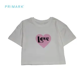 کراپ دخترانه طرح لاو برند PRIMARK