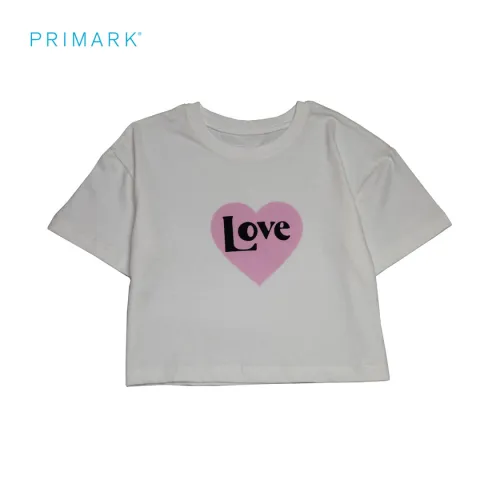 کراپ دخترانه طرح لاو برند PRIMARK