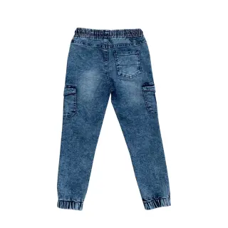شلوار جین پسرانه طرح کارگو استرچ