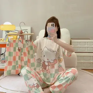 ست راحتی سه تیکه زنانه طرح کیتی