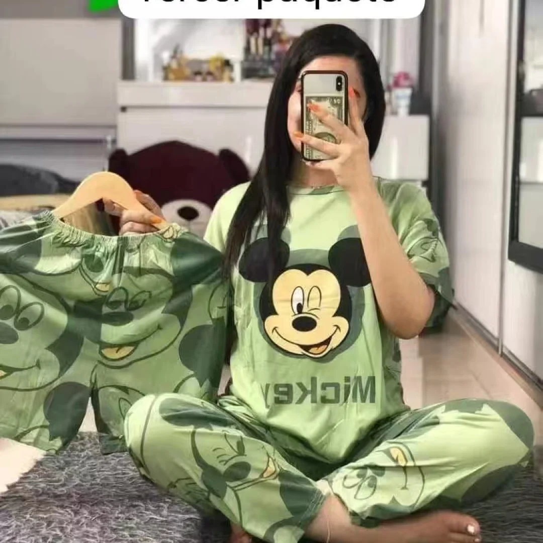 ست راحتی سه تیکه زنانه طرح میکی