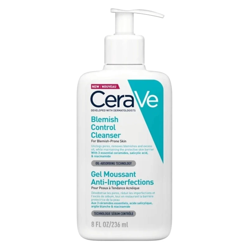 ژل شوینده ضد جوش و کنترل‌کننده چربی سراوی (CeraVe Blemish Control Cleanser)