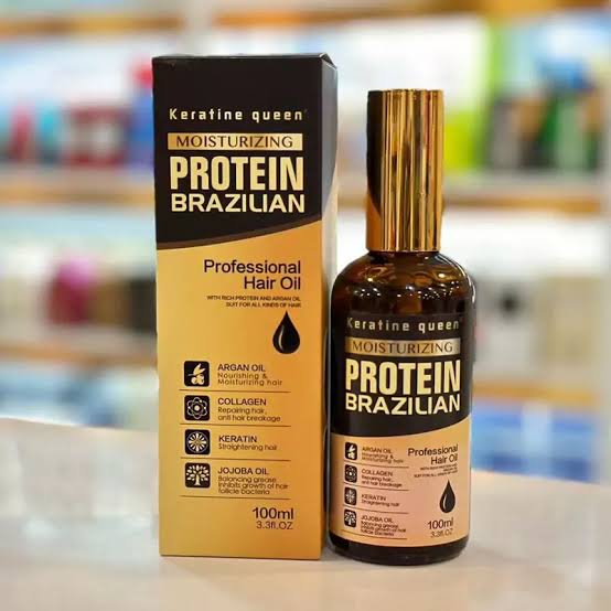 روغن مو کراتین کویین پروتئین برزیلی Keratine Queen Brazilian Protein Hair Oil حجم 100 میل