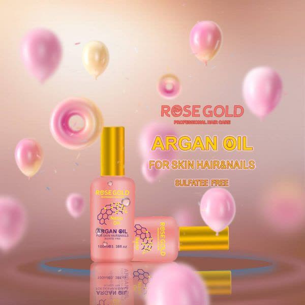 روغن آرگان رزگلد RoseGold | مناسب مو، پوست و ناخن 100 میل